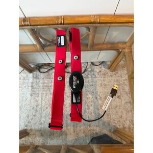 Myzone MZ-3 Heart Rate Monitor Fitness Tracker Red Chest Strap with USB Charger